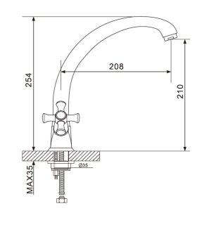 Смеситель для кухни Gappo G4142 хром